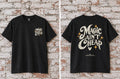Magic Ain’t Cheap T-shirt in Black, front and back mockup